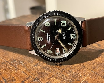 Galion Winton Watch | Vintage Frace Diver Men's Watch | Retro Waterproof Timepiece for Collectors & Enthusiasts