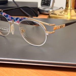 Cazal Eyeglasses Frame | Rare Vintage Gold & Multicolor Designer Couture | Retro Style for Fashion Lovers