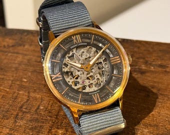 Pierre Lannier 321B038 Men Skeleton Dial Automatic Watch, Classic Dress Casual Timepiece, Transparent Mechanical , Stylish Gift