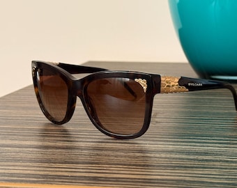 Bulgari Dark Havana Sunglasses | Designer Fashion Eyewear, UV Protection