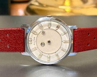Vintage Hilton Men's Watch, Swiss Made Mechanical Wristwatch, 1960s