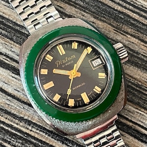 Vintage Piztom 200m Lady Diver Mechanical Watch Rare Superb Dial & Bezel Collector’s Timepiece