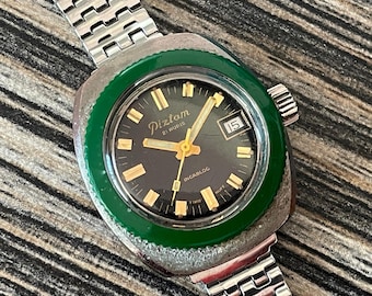 Reloj mecánico de buceo Piztom 200 m para mujer, estilo vintage: una pieza de colección poco común.