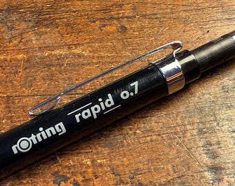 Rotring Rapid 0.7mm Mechanical Pencil, Black Color, Germany, Precision Drawing & Writing Tool, Vintage Art Supplies