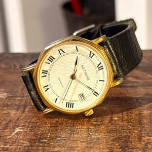 Baltimore Quartz Watch | Vintage Unisex Gold Color Men & Women Timepiece cal parennin 6641A