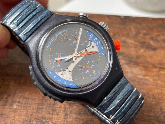 Swatch Chrono Alarm 1998 SOI401 Rare Perfect Working | Etsy