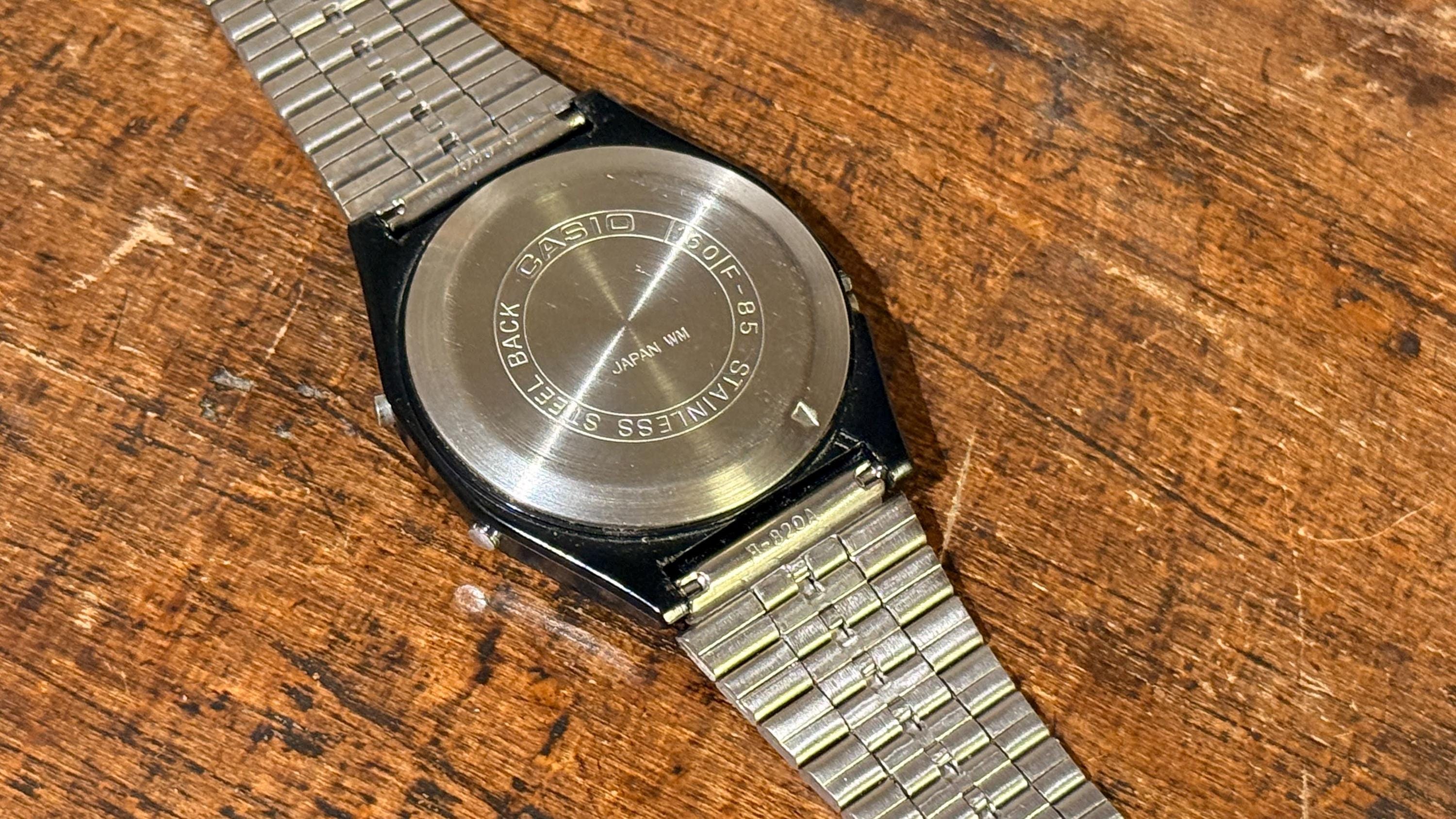 Vintage Casio F85 Digital Watch, Retro Alarm Chronograph Timepiece