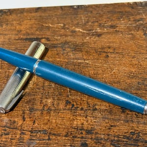 Vintage Waterman Flash Fountain Pen Blue Green – Collectible Writing Instrument & Elegant Gift Idea