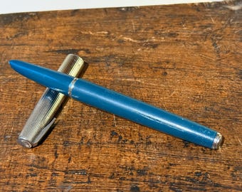 Vintage Waterman Flash Fountain Pen Blue Green – Collectible Writing Instrument & Elegant Gift Idea
