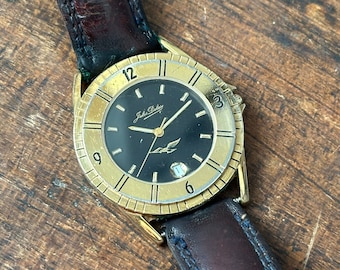Reloj de buceo Jules Delay de 36 mm en tono dorado para hombre, fabricado en Suiza. Reloj deportivo de lujo.