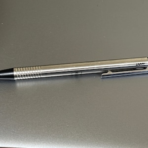 Vintage LAMY Logo Kugelschreiber aus gebürstetem Stahl