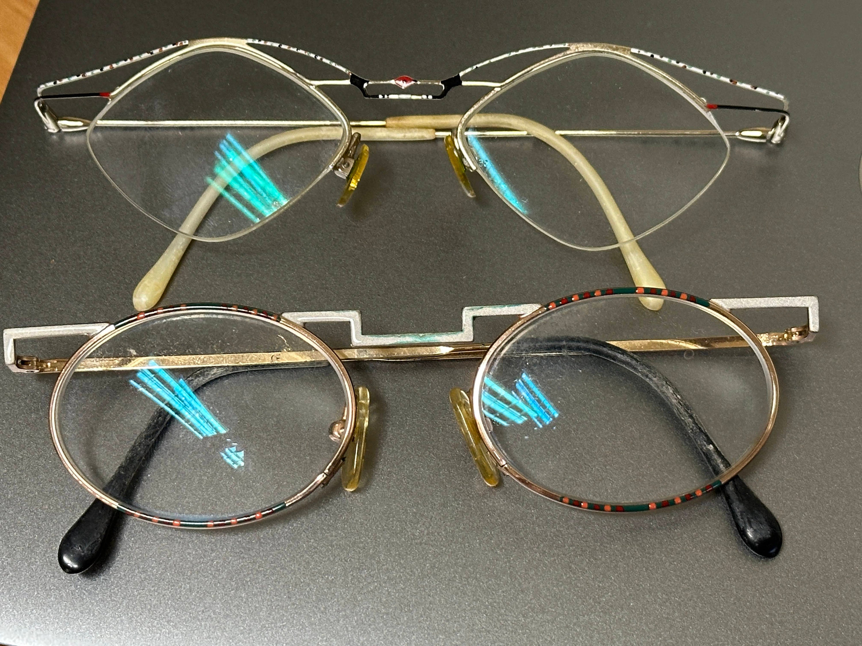 Monture de lunettes géométrique ovale vintage Lunettes au motif