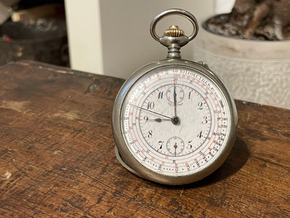 Reloj de bolsillo vintage cronografo antiguo valjoux raro militar Etsy Espana