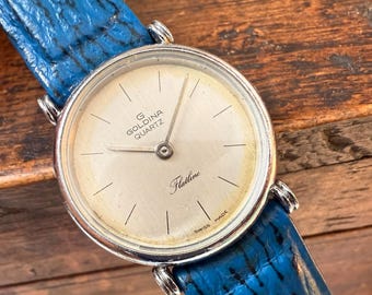 Vintage Goldina Flatline Swiss Watch – Minimalist Women's Timepiece