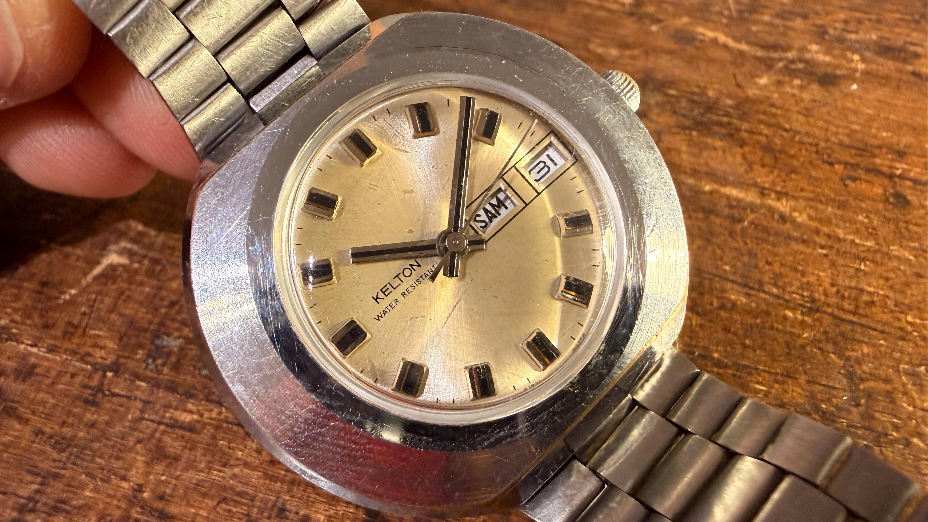 Montre Kelton Automatique Ancienne - Pour Pièces Ou Réparation - Style Sport Rétro