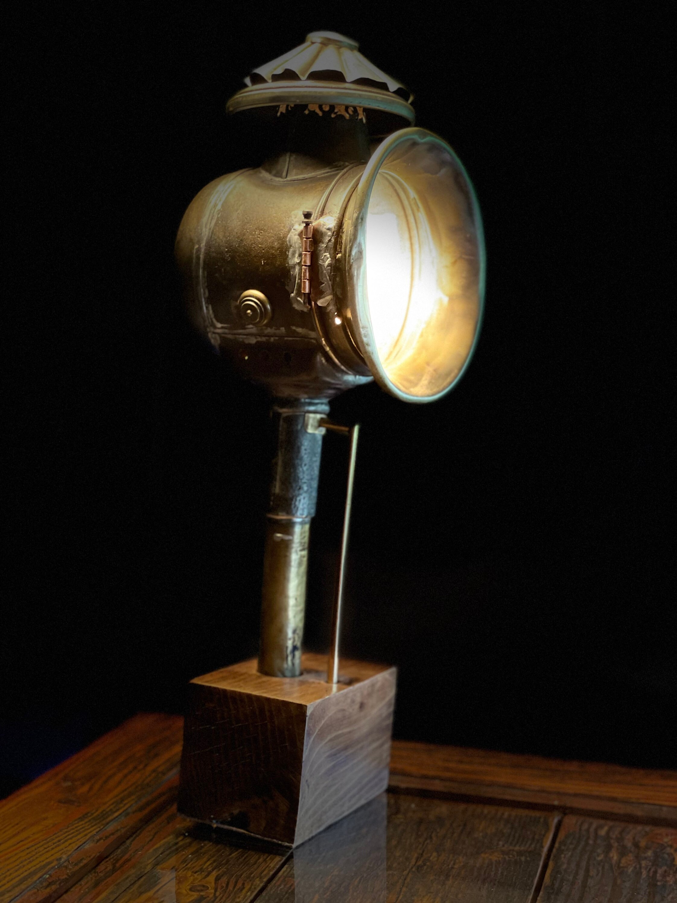 Desk Lamp Antique Oil Lamp Conversion Steampunk Industrial Etsy