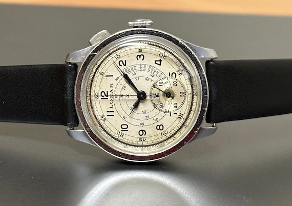 Vintage Lonar Telemetre Monopusher Pilot Watch | Military 34mm | Superb Condition, Timeless Classic for Collectors