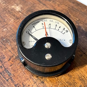 Vintage Made in Japan Toggle Amp Meter Industrial Design Togami Elec Sto 2 Electrical Gauge Panel Retro Steampunk Decor