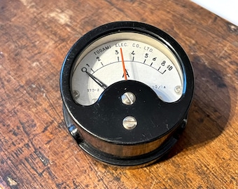 Vintage Made in Japan Toggle Amp Meter Industrial Design Togami Elec Sto 2 Electrical Gauge Panel Retro Steampunk Decor