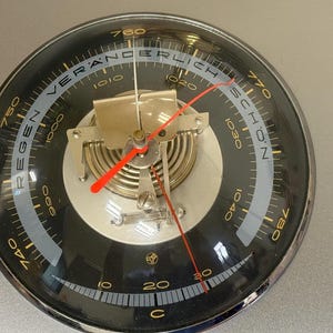 Vintage Weather Tool, Space Age Barometer from the 1960s with Glass Design