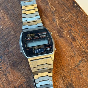 Vintage Otron LCD Chronograph Watch - Retro Digital Timepiece - Unique Collectible Gift for Him & Her spares repair not working