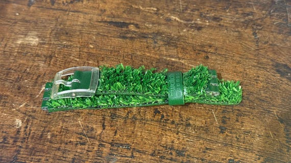 Swatch watch strap replacement, green textured si… - image 1