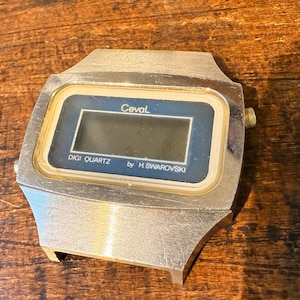 Rare H.Swarovski Digi Quartz Ceval LCD Watch Montaine MW 200 A Movement Vintage Collectible Timepiece