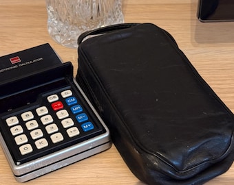 Calculadora eletrônica Sharp Compet EL-814 vintage de 1973, fabricada no Japão | Gadget retrô colecionável