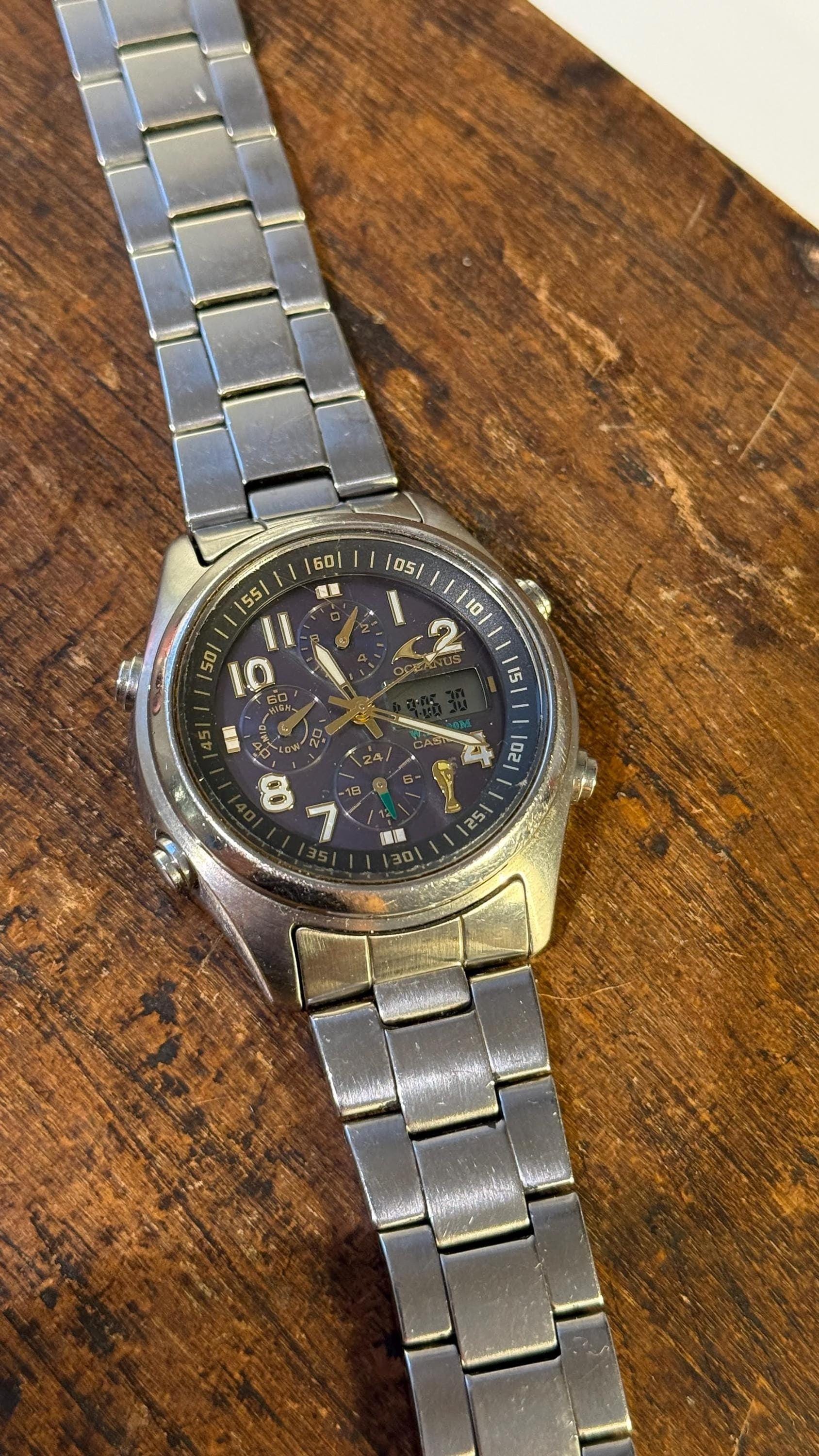 Casio Oceanus Watch, 42mm Chronograph Alarm With 1977 FIFA World