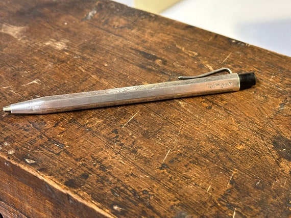 Antique 800 Silver Mechanical Propelling Pencil by Benjamin Smith