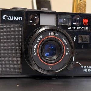 Canon Sure Shot AF35M Autoboy 35mm Point & Shoot Film Camera Vintage Compact 1980s Classic Photography Gift