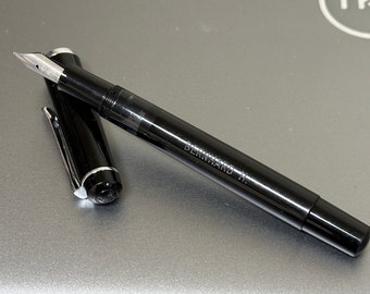 Pelikan M100 Piston Fountain Pen Black Silver Steel M-nib
