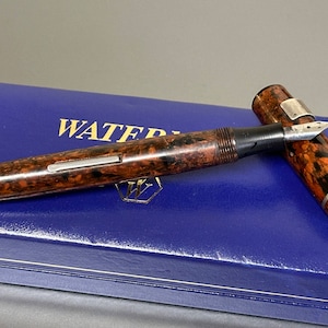 Waterman Ideal Fountain Pen, Paris Depose, Brown Piston Lever & Hollywood Nib, Vintage Writing Instrument, Collectible Pen