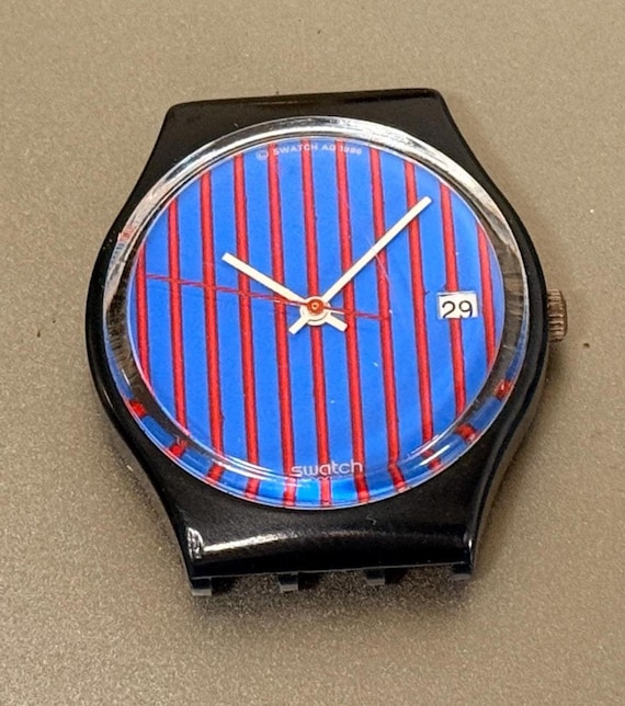 Swatch 1986 Blue Note GI400 Vintage Watch, Retro 80s Unisex