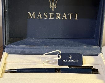 Maserati blue black ballpoint pen in box