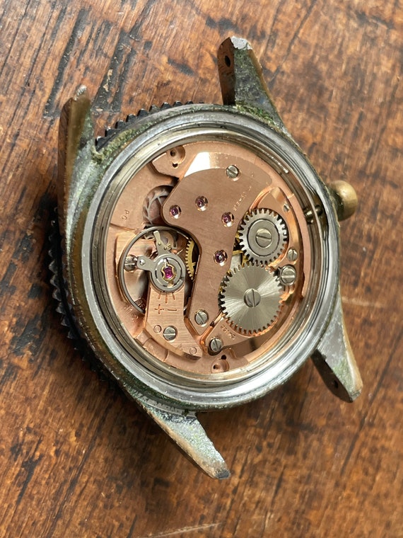 Vintage Linthor skin diver watch manual wind superb d… Gem