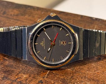 Seltene Meister Anker Weckeruhr, PVD-Gehäuse, Vintage-Herrenuhr, Schweizer Quarzwerk