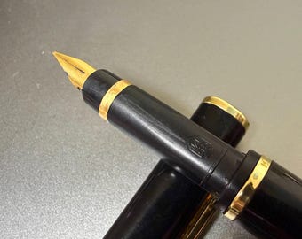 Stylo Plume Iridium - Corps Acier Lisse, Capuchon Noir - Neuf De Stock, Jamais Encré