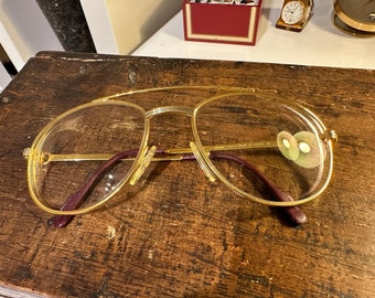 Cartier Glasses farme gold and metal aviator superb