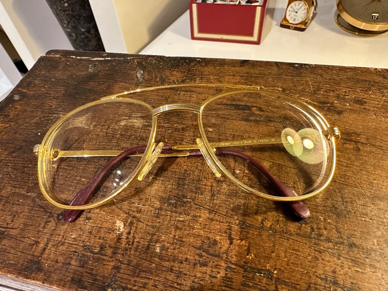 Cartier Glasses Frame Gold & Metal Aviator - Superb Quality Sunglasses, Luxury Eyewear, Fashion Accessory image 1