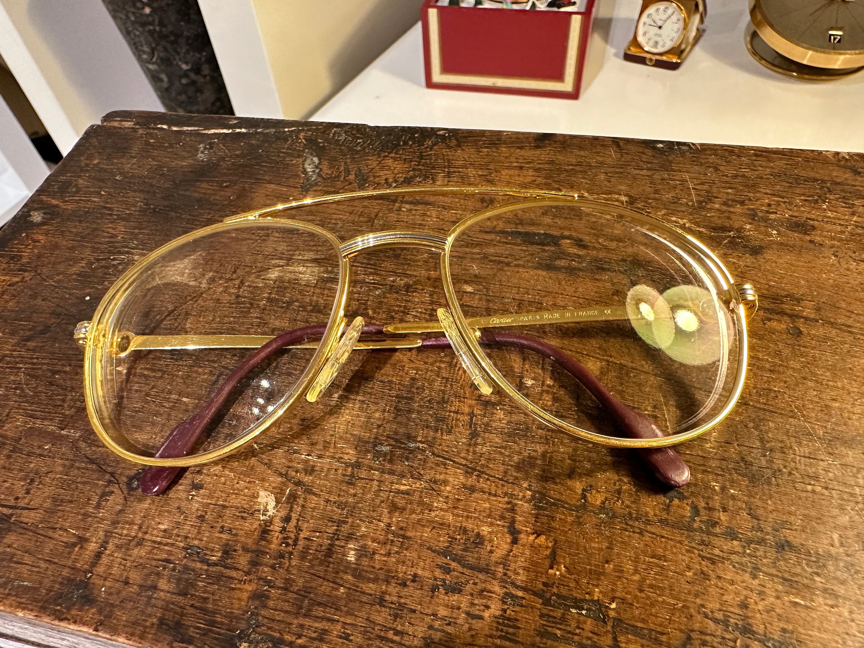 Cartier mens glasses gold sale