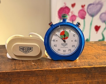 Chronomètre vintage Heuer Trackmaster Réf. 8042 Course de rallye | Remontoir manuel rétro, chronométrage sportif, pièce de collection classique