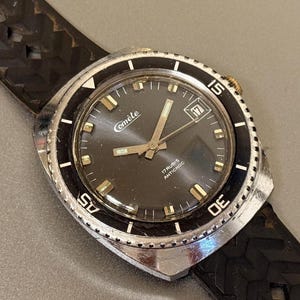 Vintage Comete  38mm Men’s Skin Diver Watch - Classic Mechanical Swiss Timepiece, Durable & Stylish