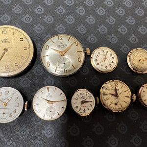 Vintage watch movements dial buler hever vetta nimer spares repair