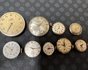 Vintage watch movements dial buler hever vetta nimer spares repair