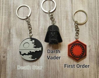 Star Wars Keychains 3d printed, backpack charms, custom color choices