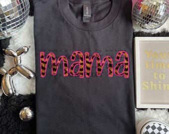 Tiger Print Mama PNG Animal Print shirt design Trendy Mama Design PNG Popular Boujee Mama