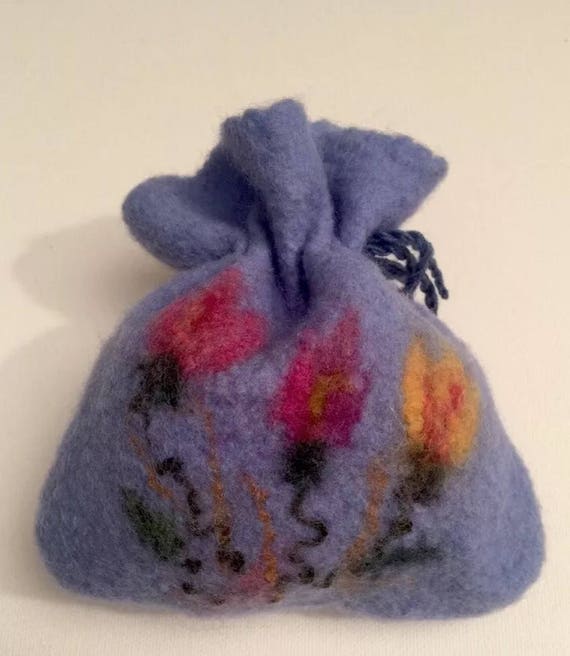 small felt drawstring bags