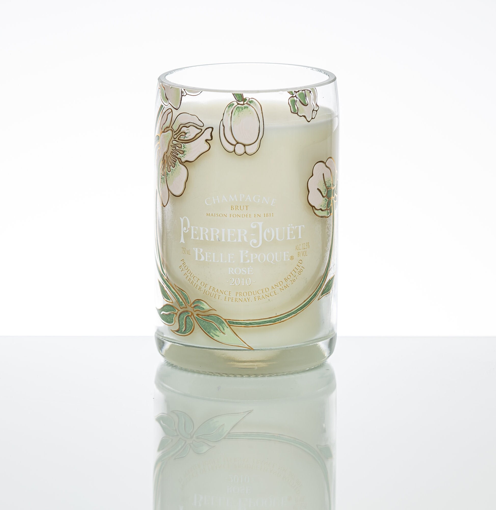 Repurposed Perrier Jouet Rosé Candle