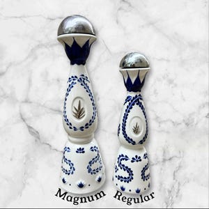 Upcycled Clase Azul Tequila Bottle: Ceramic Decanter, Olive Oil Dispenser